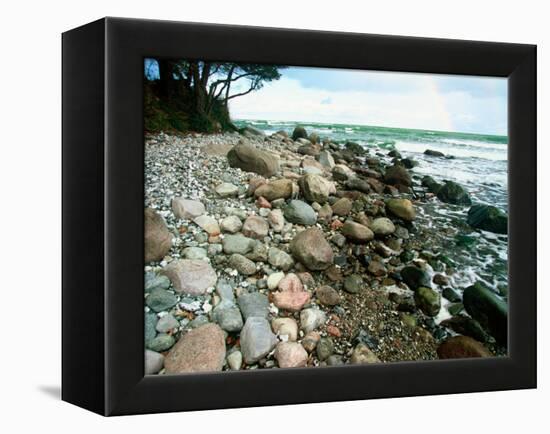 Rocky Coastline and Rainbow, Jasmund National Park, Island of Ruegen, Germany-Christian Ziegler-Framed Premier Image Canvas