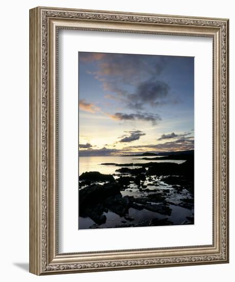 Rocky Coastline at Dusk, Looking Along the Coast to Easdale Island, Seil Island, Scotland-Pearl Bucknall-Framed Photographic Print