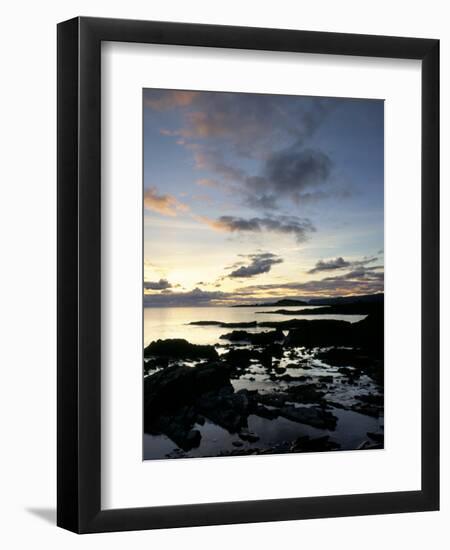 Rocky Coastline at Dusk, Looking Along the Coast to Easdale Island, Seil Island, Scotland-Pearl Bucknall-Framed Photographic Print