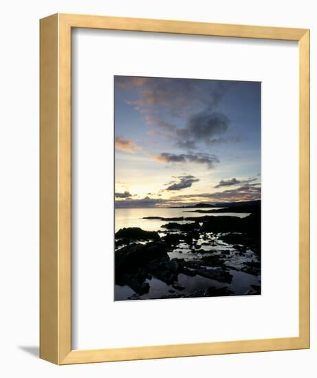 Rocky Coastline at Dusk, Looking Along the Coast to Easdale Island, Seil Island, Scotland-Pearl Bucknall-Framed Photographic Print