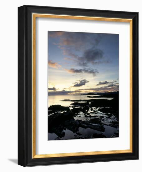 Rocky Coastline at Dusk, Looking Along the Coast to Easdale Island, Seil Island, Scotland-Pearl Bucknall-Framed Photographic Print