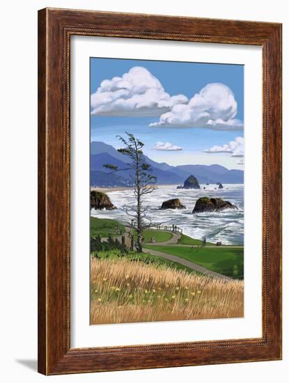 Rocky Coastline-Lantern Press-Framed Art Print