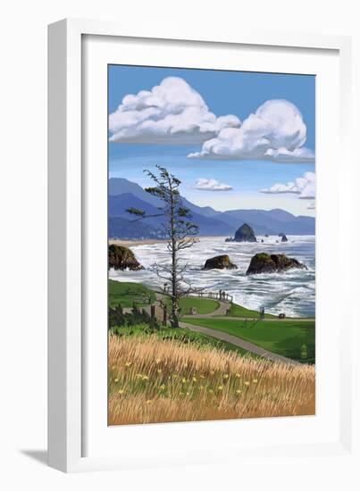 Rocky Coastline-Lantern Press-Framed Art Print