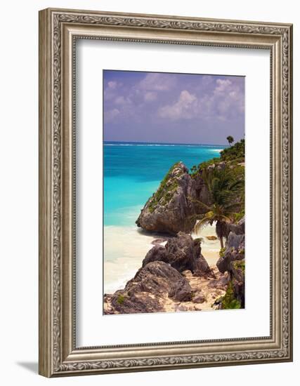 Rocky Cove, Tulum Beach, Yucatan, Mexico-George Oze-Framed Photographic Print