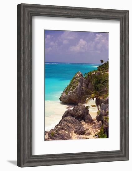 Rocky Cove, Tulum Beach, Yucatan, Mexico-George Oze-Framed Photographic Print