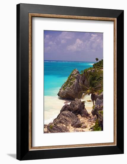 Rocky Cove, Tulum Beach, Yucatan, Mexico-George Oze-Framed Photographic Print