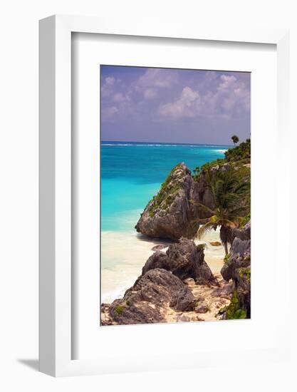 Rocky Cove, Tulum Beach, Yucatan, Mexico-George Oze-Framed Photographic Print