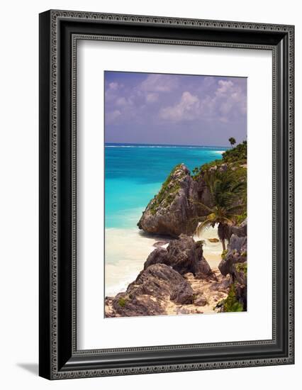 Rocky Cove, Tulum Beach, Yucatan, Mexico-George Oze-Framed Photographic Print