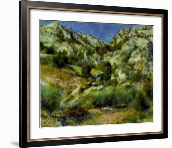 Rocky Crags at L'Estaque-Pierre-Auguste Renoir-Framed Art Print