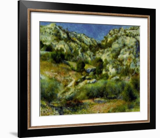 Rocky Crags at L'Estaque-Pierre-Auguste Renoir-Framed Art Print