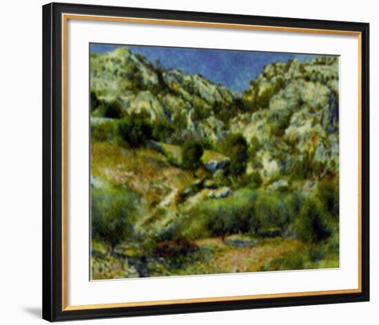 Rocky Crags at L'Estaque-Pierre-Auguste Renoir-Framed Art Print