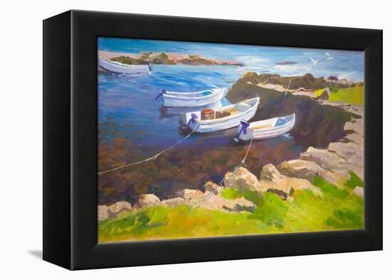 Rocky Harbour (Oil on Board)-William Ireland-Framed Premier Image Canvas