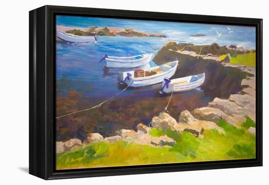 Rocky Harbour (Oil on Board)-William Ireland-Framed Premier Image Canvas