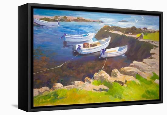 Rocky Harbour (Oil on Board)-William Ireland-Framed Premier Image Canvas