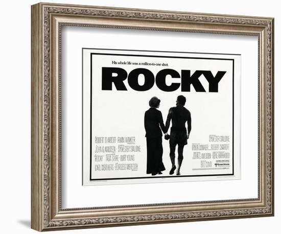 Rocky, L-R: Talia Shire, Sylvester Stallone, 1976-null-Framed Art Print