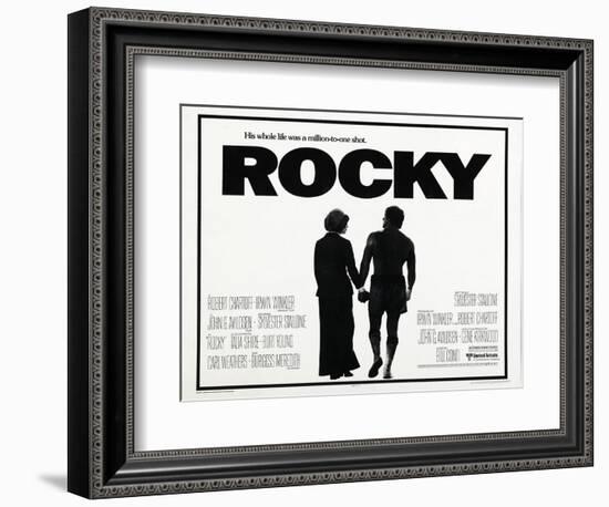 Rocky, L-R: Talia Shire, Sylvester Stallone, 1976-null-Framed Art Print