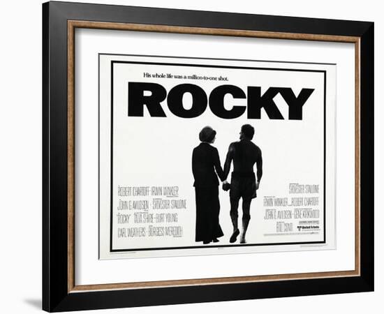 Rocky, L-R: Talia Shire, Sylvester Stallone, 1976-null-Framed Art Print