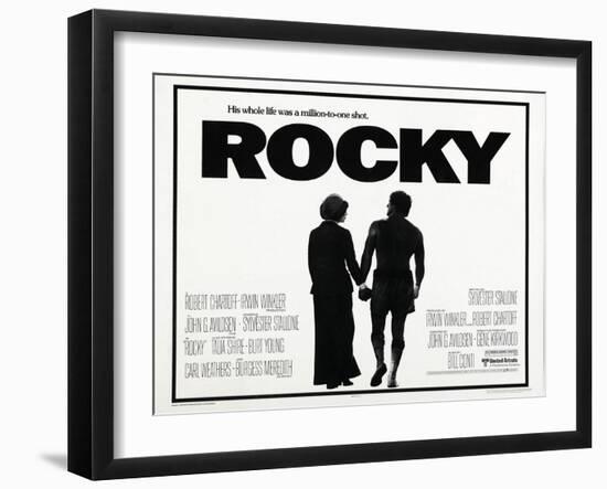 Rocky, L-R: Talia Shire, Sylvester Stallone, 1976-null-Framed Art Print