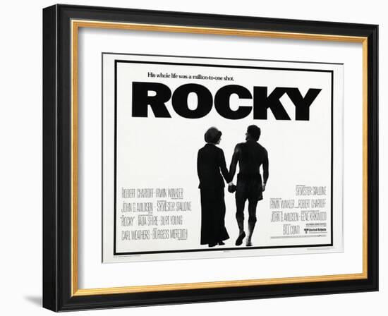 Rocky, L-R: Talia Shire, Sylvester Stallone, 1976-null-Framed Art Print