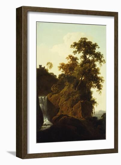 Rocky Landscape with a Waterfall-Joseph Wright of Derby-Framed Giclee Print