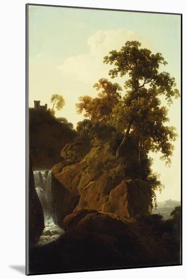 Rocky Landscape with a Waterfall-Joseph Wright of Derby-Mounted Giclee Print