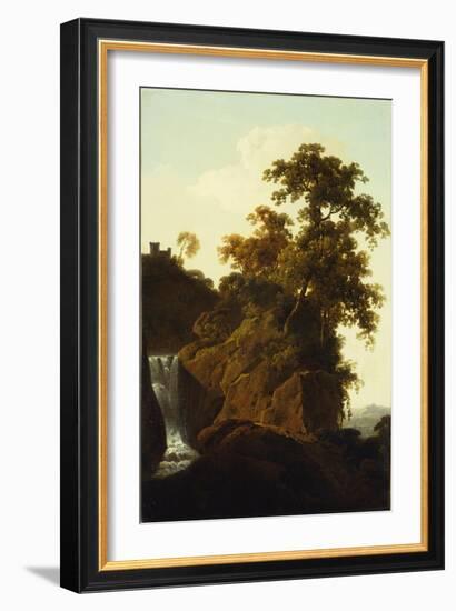 Rocky Landscape with a Waterfall-Joseph Wright of Derby-Framed Giclee Print