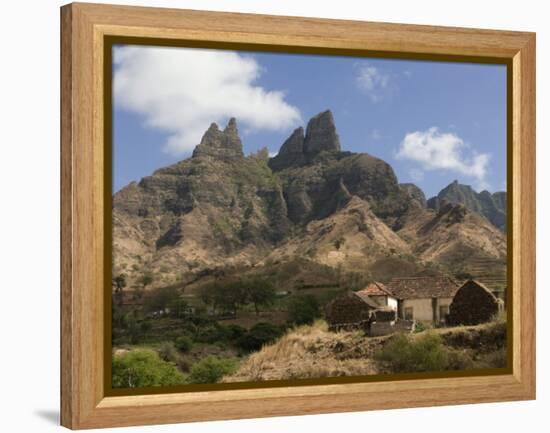 Rocky Landscape with Farm Buildings, Santiago, Cape Verde, Africa-Michael Runkel-Framed Premier Image Canvas