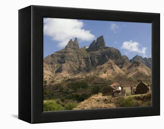 Rocky Landscape with Farm Buildings, Santiago, Cape Verde, Africa-Michael Runkel-Framed Premier Image Canvas