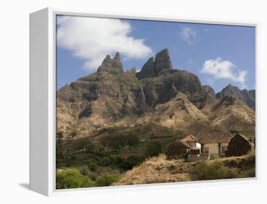 Rocky Landscape with Farm Buildings, Santiago, Cape Verde, Africa-Michael Runkel-Framed Premier Image Canvas