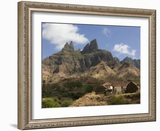 Rocky Landscape with Farm Buildings, Santiago, Cape Verde, Africa-Michael Runkel-Framed Photographic Print