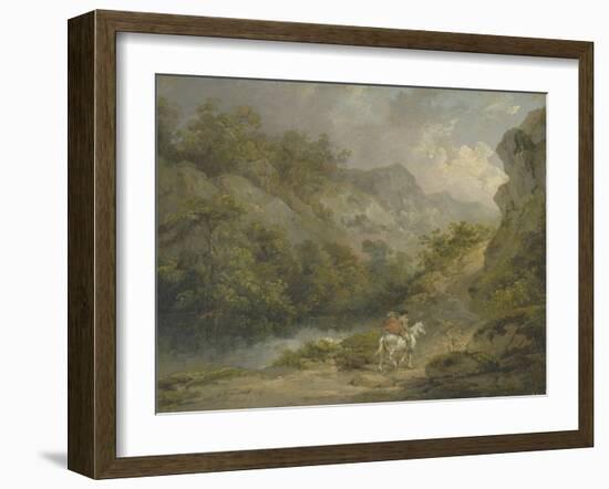 Rocky Landscape with Two Men on a Horse, 1791-George Morland-Framed Giclee Print