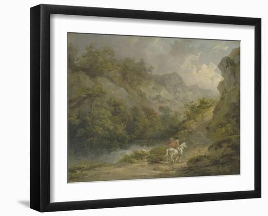 Rocky Landscape with Two Men on a Horse, 1791-George Morland-Framed Giclee Print