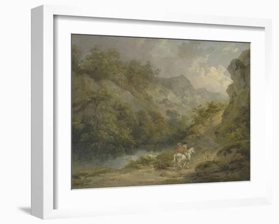 Rocky Landscape with Two Men on a Horse, 1791-George Morland-Framed Giclee Print