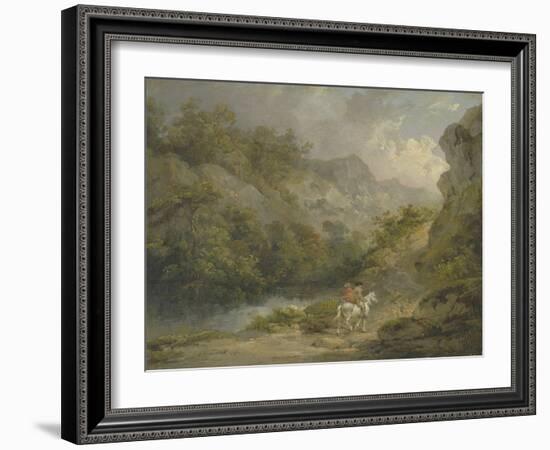 Rocky Landscape with Two Men on a Horse, 1791-George Morland-Framed Giclee Print