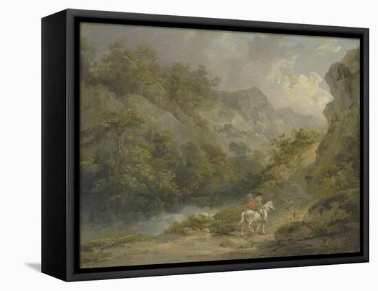 Rocky Landscape with Two Men on a Horse, 1791-George Morland-Framed Premier Image Canvas