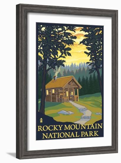 Rocky Mountain National Park, Co - Cabin Scene, c.2009-Lantern Press-Framed Art Print