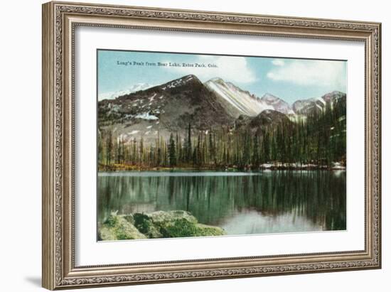 Rocky Mountain National Park, Colorado, Bear Lake View of Long's Peak, Estes Park-Lantern Press-Framed Art Print