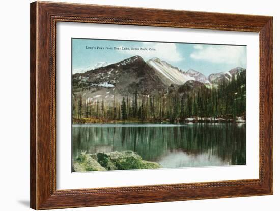 Rocky Mountain National Park, Colorado, Bear Lake View of Long's Peak, Estes Park-Lantern Press-Framed Art Print