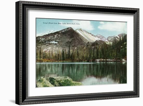 Rocky Mountain National Park, Colorado, Bear Lake View of Long's Peak, Estes Park-Lantern Press-Framed Art Print