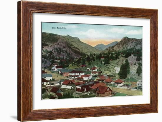 Rocky Mountain National Park, Colorado, General View of Estes Park-Lantern Press-Framed Art Print