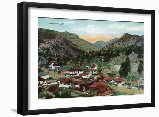 Rocky Mountain National Park, Colorado, General View of Estes Park-Lantern Press-Framed Art Print