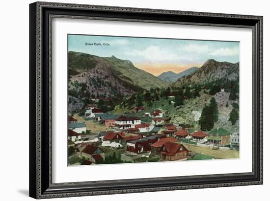 Rocky Mountain National Park, Colorado, General View of Estes Park-Lantern Press-Framed Art Print