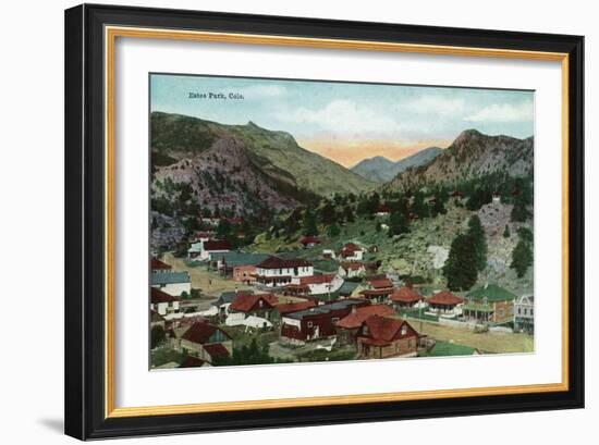 Rocky Mountain National Park, Colorado, General View of Estes Park-Lantern Press-Framed Art Print