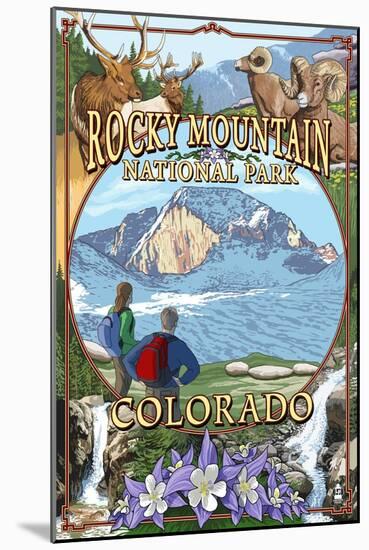Rocky Mountain National Park, Colorado Montage-Lantern Press-Mounted Art Print
