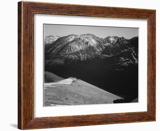 Rocky Mountain National Park Colorado Panorama Of Barren Mountains & Shadowed Valley 1933-1942-Ansel Adams-Framed Art Print