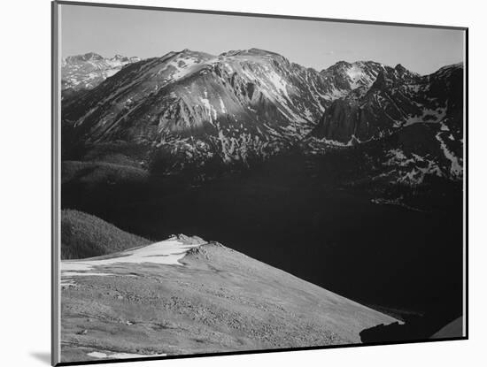Rocky Mountain National Park Colorado Panorama Of Barren Mountains & Shadowed Valley 1933-1942-Ansel Adams-Mounted Art Print