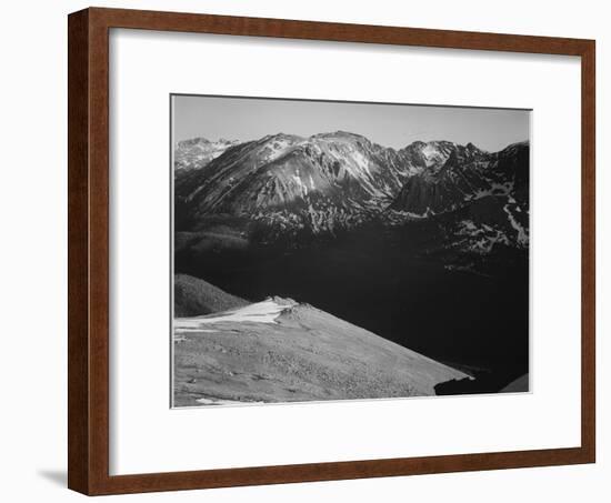 Rocky Mountain National Park Colorado Panorama Of Barren Mountains & Shadowed Valley 1933-1942-Ansel Adams-Framed Art Print