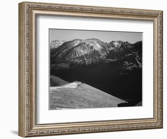 Rocky Mountain National Park Colorado Panorama Of Barren Mountains & Shadowed Valley 1933-1942-Ansel Adams-Framed Art Print