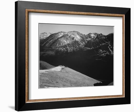 Rocky Mountain National Park Colorado Panorama Of Barren Mountains & Shadowed Valley 1933-1942-Ansel Adams-Framed Art Print