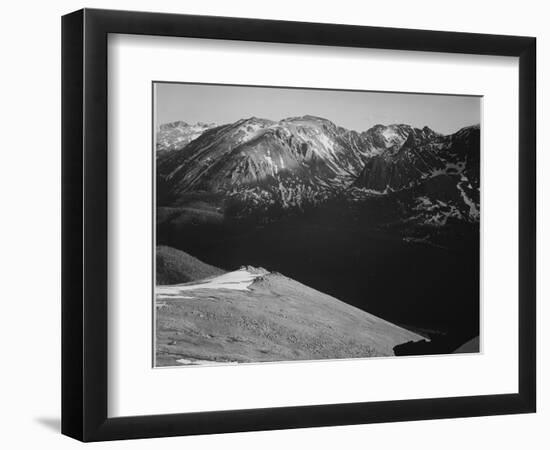 Rocky Mountain National Park Colorado Panorama Of Barren Mountains & Shadowed Valley 1933-1942-Ansel Adams-Framed Art Print